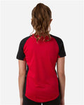 Augusta Sportswear 1523 Girls' Cutter Jersey - Red/ Black - model back