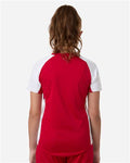 Augusta Sportswear 1523 Girls' Cutter Jersey - Red/ White - model back