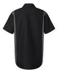 Red Kap SY42 Men's Performance Plus Short Sleeve Shirt With Oilblok Technology - Black/ Charcoal - back