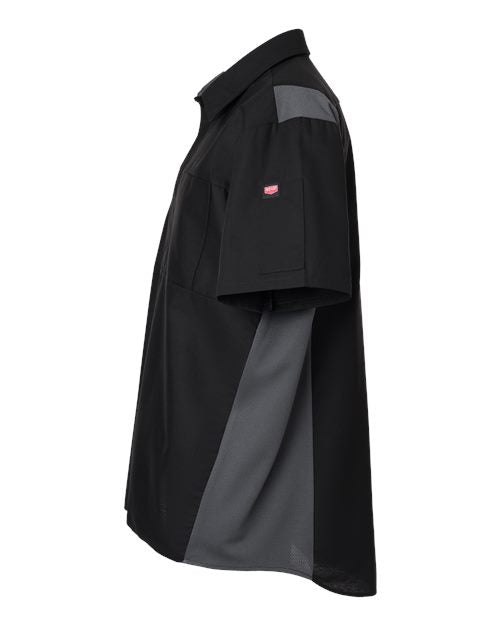 Red Kap SY42 Men's Performance Plus Short Sleeve Shirt With Oilblok Technology - Black/ Charcoal - side
