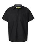 Red Kap SY42 Men's Performance Plus Short Sleeve Shirt With Oilblok Technology - Black/ Charcoal - front
