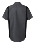 Red Kap SY42 Men's Performance Plus Short Sleeve Shirt With Oilblok Technology - Charcoal/ Black - back