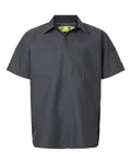 Red Kap SY42 Men's Performance Plus Short Sleeve Shirt With Oilblok Technology - Charcoal/ Black - front
