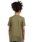 Next Level 3310 Youth Cotton T-Shirt - Military Green - model back