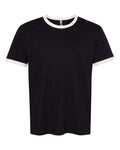 Next Level 3604 Unisex Cotton Ringer T-Shirt - Black/ Natural - front