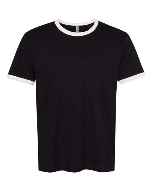 Next Level 3604 Unisex Cotton Ringer T-Shirt - Black/ Natural - front