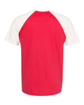 Next Level 3650 Unisex Cotton Raglan T-Shirt - Natural/ Red - back