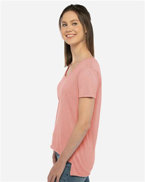 Next Level 5030 Women's Festival Scoop Neck T-Shirt - Desert Pink - model side