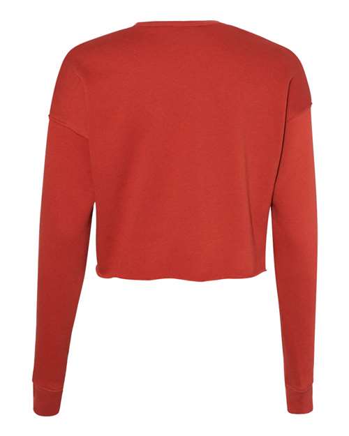 BELLA + CANVAS 7503 Women's Crop Crewneck Sweatshirt - Brick - back