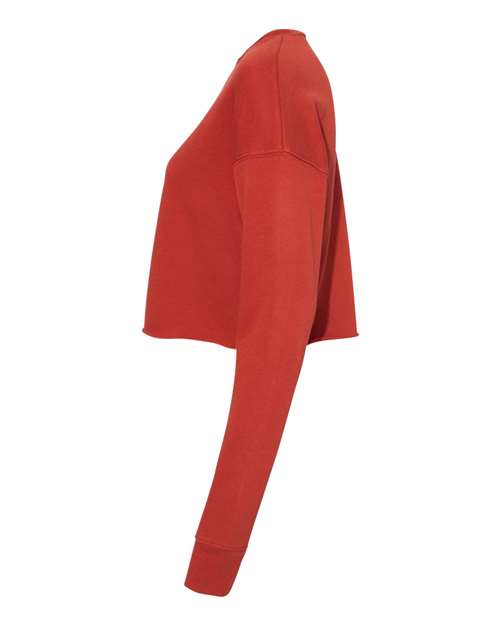 BELLA + CANVAS 7503 Women's Crop Crewneck Sweatshirt - Brick - side