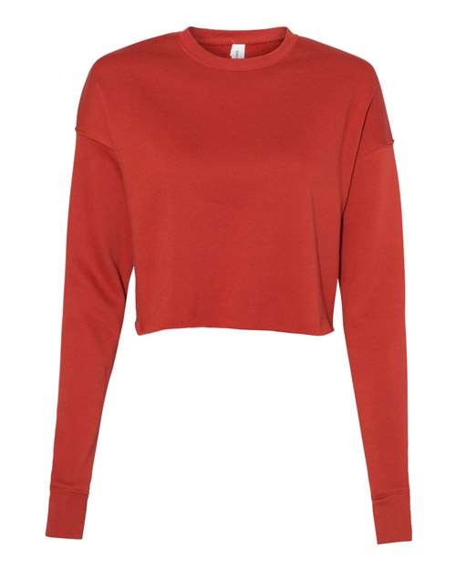 BELLA + CANVAS 7503 Women's Crop Crewneck Sweatshirt - Brick - front