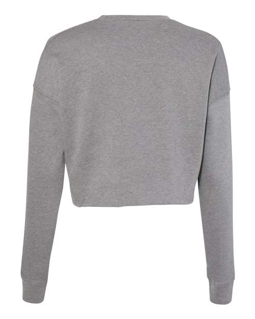 BELLA + CANVAS 7503 Women's Crop Crewneck Sweatshirt - Deep Heather - back