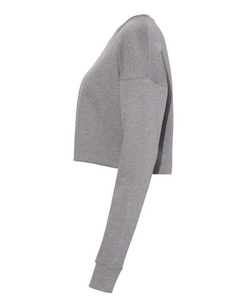 BELLA + CANVAS 7503 Women's Crop Crewneck Sweatshirt - Deep Heather - side