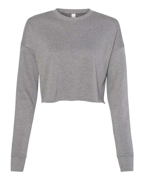 BELLA + CANVAS 7503 Women's Crop Crewneck Sweatshirt - Deep Heather - front