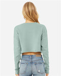 BELLA + CANVAS 7503 Women's Crop Crewneck Sweatshirt - Dusty Blue - model back