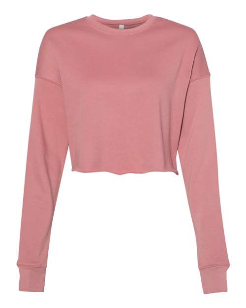 BELLA + CANVAS 7503 Women's Crop Crewneck Sweatshirt - Mauve - front