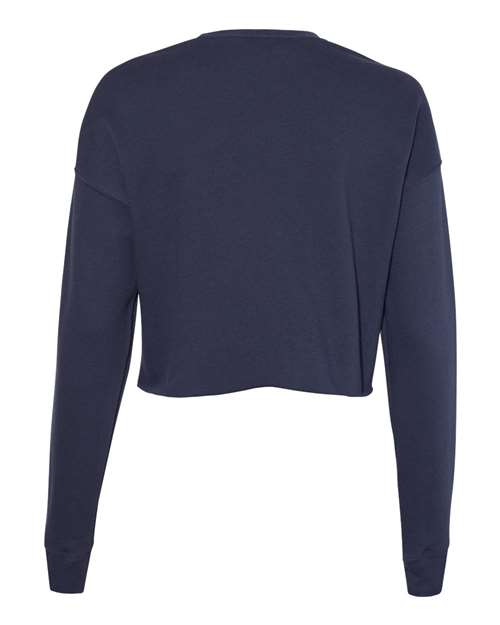 BELLA + CANVAS 7503 Women's Crop Crewneck Sweatshirt - Navy - back