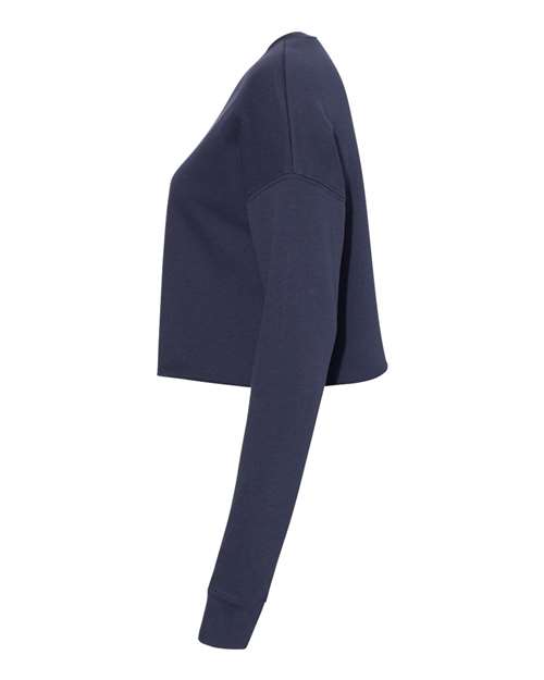 BELLA + CANVAS 7503 Women's Crop Crewneck Sweatshirt - Navy - side