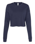 BELLA + CANVAS 7503 Women's Crop Crewneck Sweatshirt - Navy - front