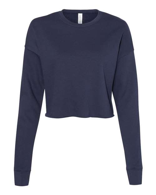 BELLA + CANVAS 7503 Women's Crop Crewneck Sweatshirt - Navy - front