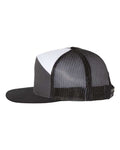 Richardson 168 Seven-Panel Trucker Cap - Charcoal/ Black/ White - side