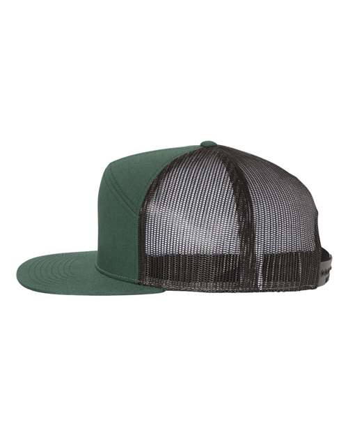 Richardson 168 Seven-Panel Trucker Cap - Dark Green/ Black - side