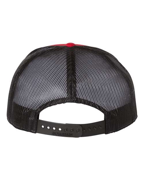 Richardson 168 Seven-Panel Trucker Cap - Red/ Black - back