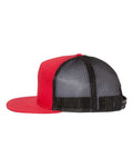 Richardson 168 Seven-Panel Trucker Cap - Red/ Black - side