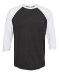 Next Level 6051 Unisex Triblend Three-Quarter Raglan T-Shirt - Heather White/ Vintage Black - front