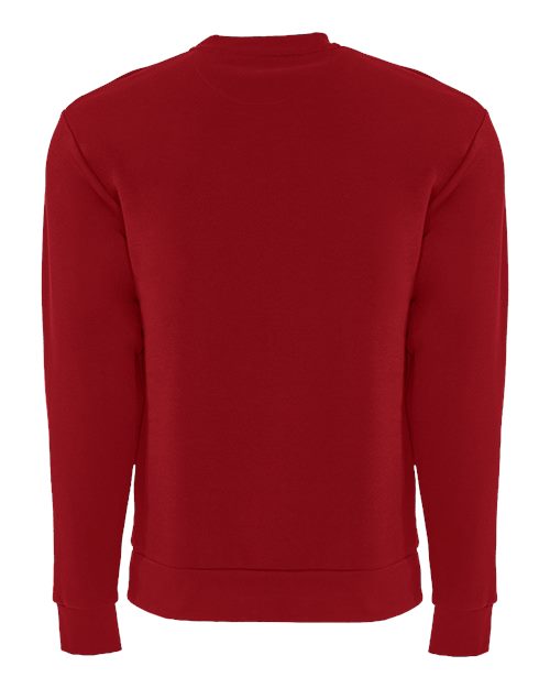 Next Level 9001 Unisex Santa Barbara Pocket Crewneck Sweatshirt - Red - back