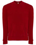 Next Level 9001 Unisex Santa Barbara Pocket Crewneck Sweatshirt - Red - front