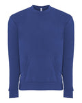 Next Level 9001 Unisex Santa Barbara Pocket Crewneck Sweatshirt - Royal - front