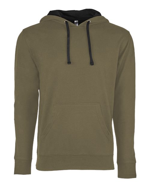 Next Level 9301 Unisex Laguna Hoodie Sweatshirt - Military Green/ Black - front