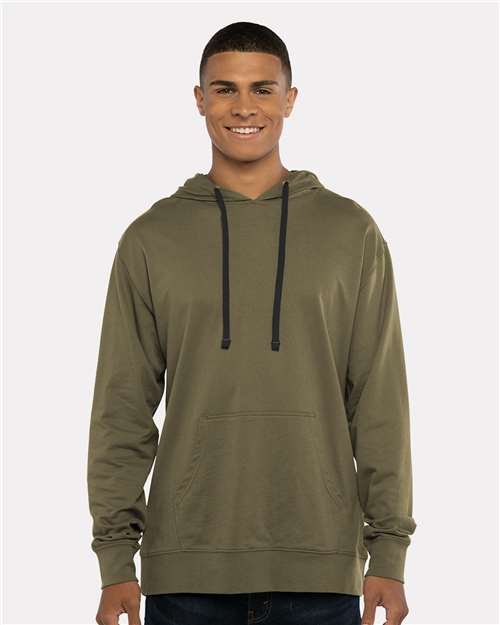 Next Level 9301 Unisex Laguna Hoodie Sweatshirt - Military Green/ Black - model front