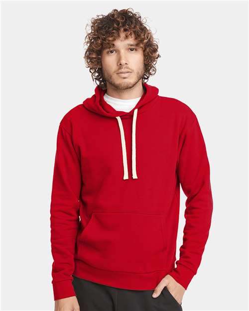 Next Level 9303 Unisex Santa Barbara Hoodie Sweatshirt - Red - model front