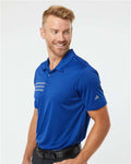 Adidas A324 Men's 3-Stripes Chest Polo - Collegiate Royal/ Grey Three - model side