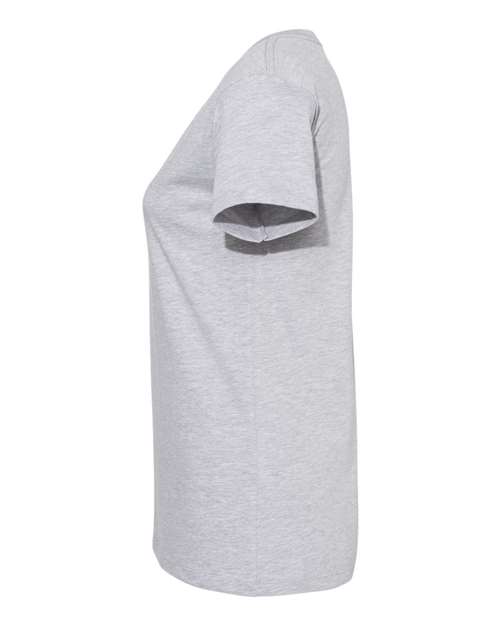 Next Level 3940 Women’s Cotton V-Neck T-Shirt - Heather Grey - side