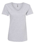 Next Level 3940 Women’s Cotton V-Neck T-Shirt - Heather Grey - front