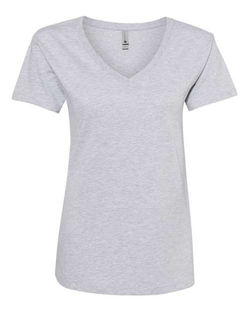 Next Level 3940 Women’s Cotton V-Neck T-Shirt - Heather Grey - front