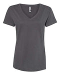 Next Level 3940 Women’s Cotton V-Neck T-Shirt - Heavy Metal - front