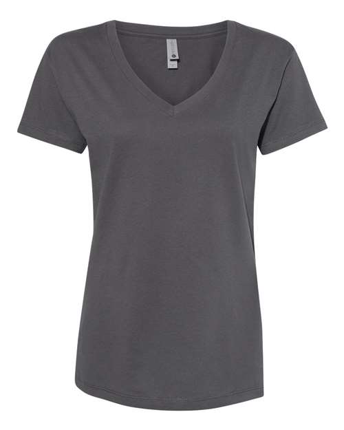 Next Level 3940 Women’s Cotton V-Neck T-Shirt - Heavy Metal - front