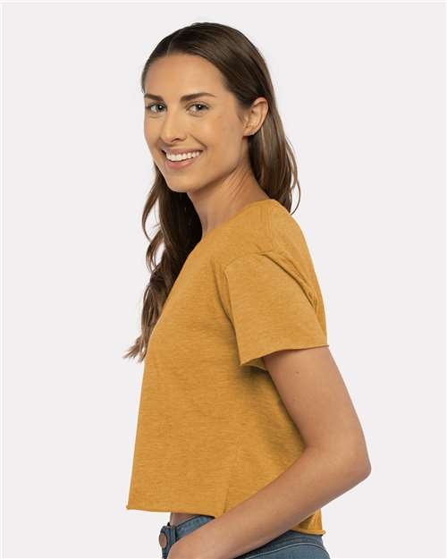 Next Level 5080 Women's Festival Crop Top - Antique Gold - model side