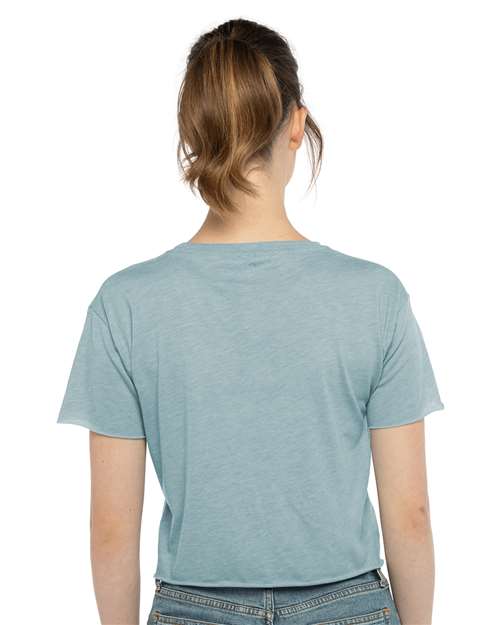 Next Level 5080 Women's Festival Crop Top - Stonewash Denim - model back