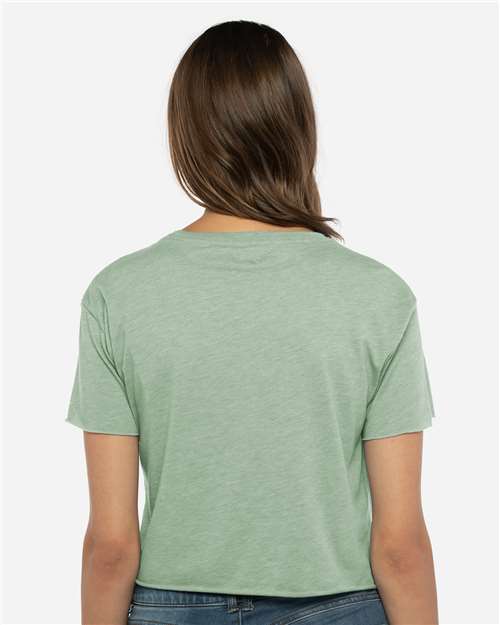 Next Level 5080 Women's Festival Crop Top - Stonewash Green - model back