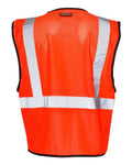 Kishigo 1519-1520 Unisex Single Pocket Zipper Mesh Class 2 Vest - Fluorescent Red (1719) - back