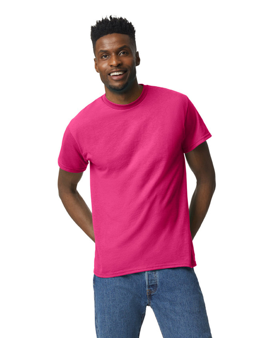 Gildan G800 DryBlend T-Shirt - Heliconia - model front
