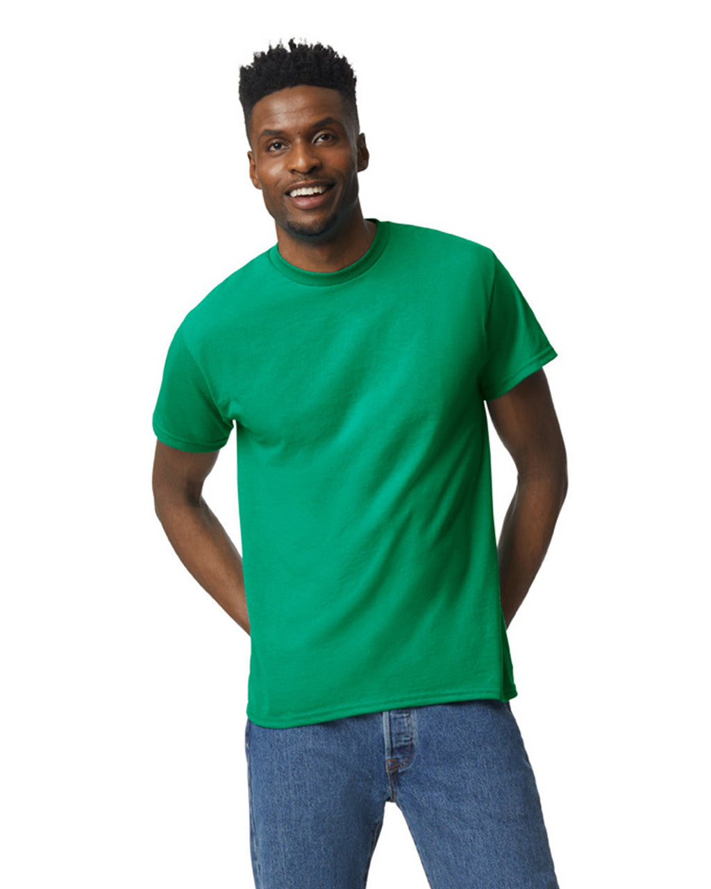 Gildan G800 DryBlend T-Shirt - Kelly - model front