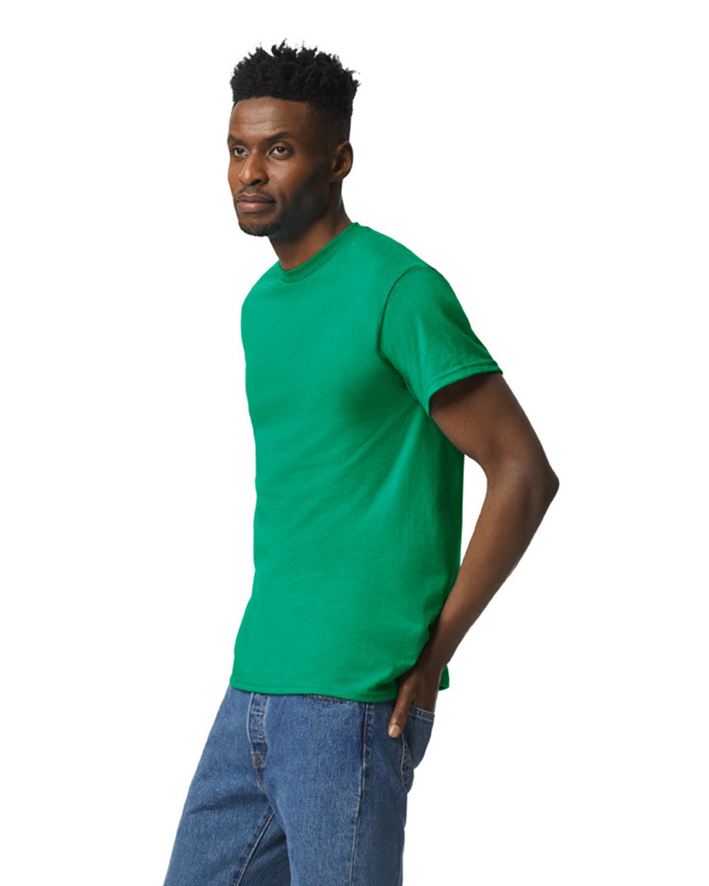 Gildan G800 DryBlend T-Shirt - Kelly - model side