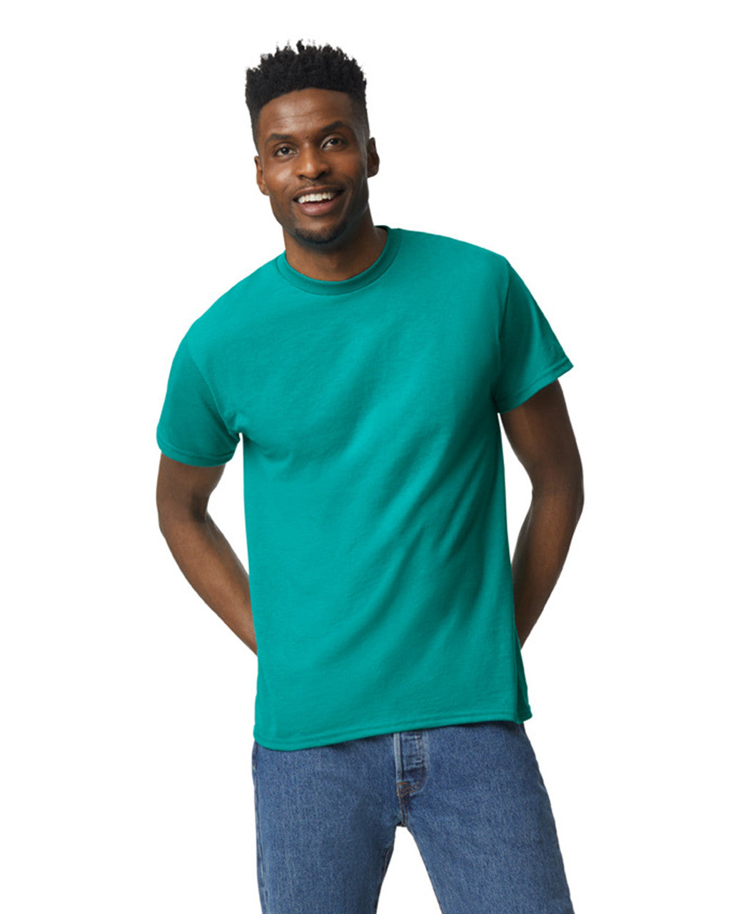 Gildan G800 DryBlend T-Shirt - Jade Dome - model front