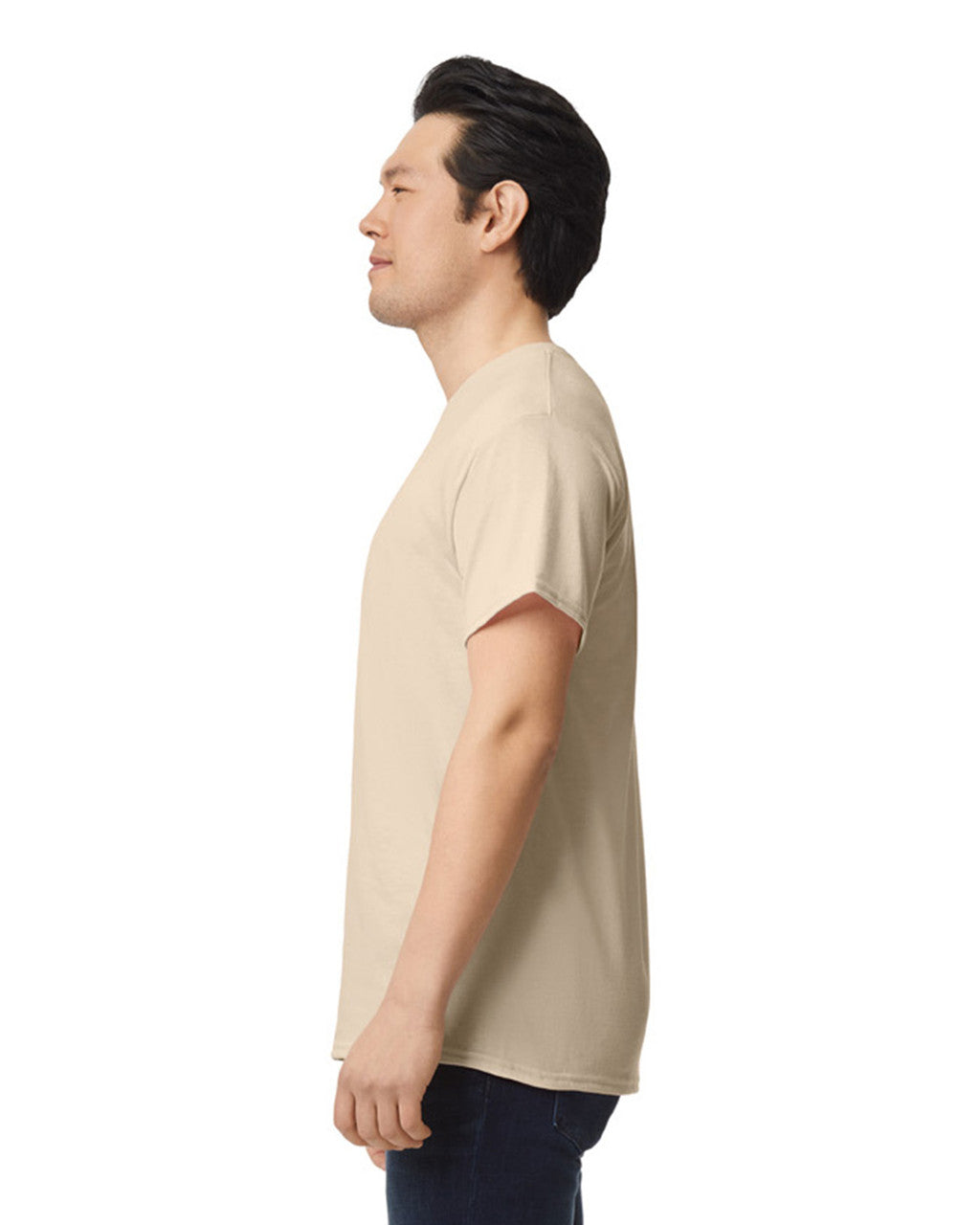 Gildan G800 DryBlend T-Shirt - Sand - model side